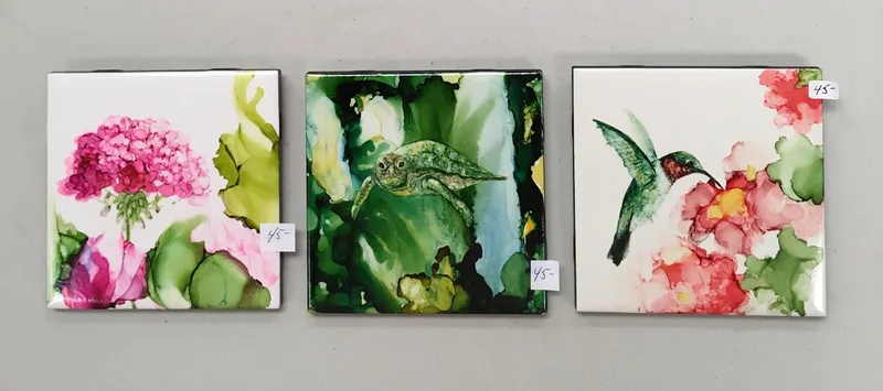 Alcohol Ink Tiles - Kathye Mendes